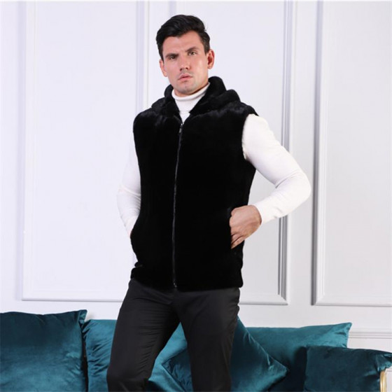 Blackglama Men's Casual, Versatile, and Stylish Mink Vest