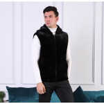 New Men's Blackglama Mink Vest – Versatile, Stylish Casual Wear Crafted from Premium Whole Mink Pelts