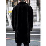Men's Stylish Blackglama Mink Coat – Mid-Length with Suit-Style Collar