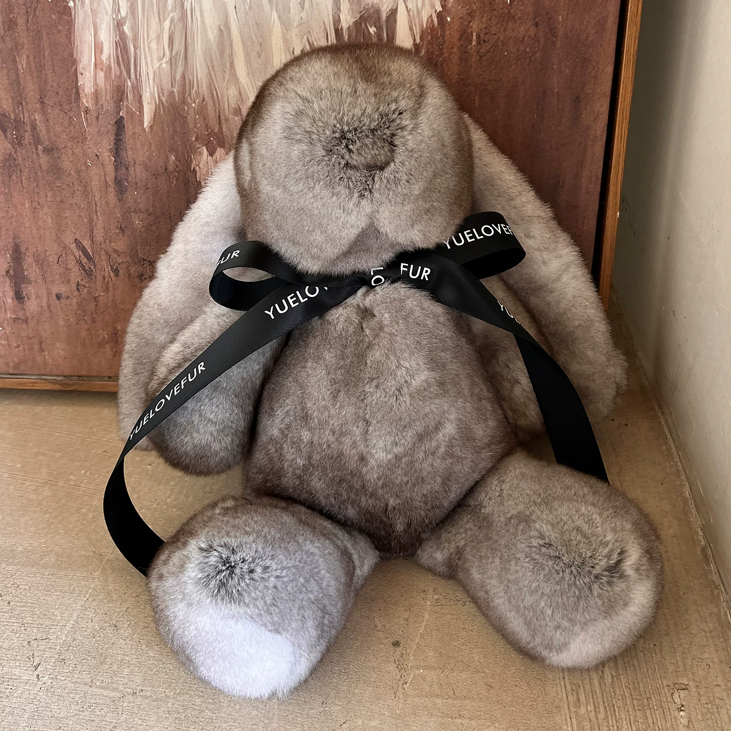 Real Rex Rabbit Fur Bunny Bag Charm – Cute Natural Rabbit Fur Plush Keychain, Adorable Bunny Pendant, Birthday Gift
