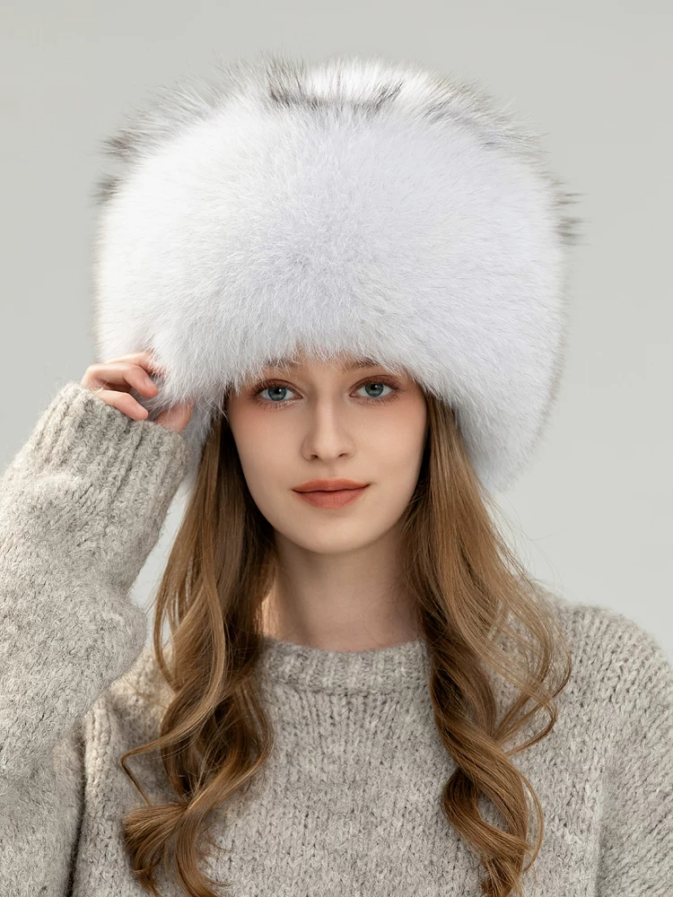 New Women's Winter Fox Fur Hat – Thickened, Warm, and Suitable for Outdoor Skiing