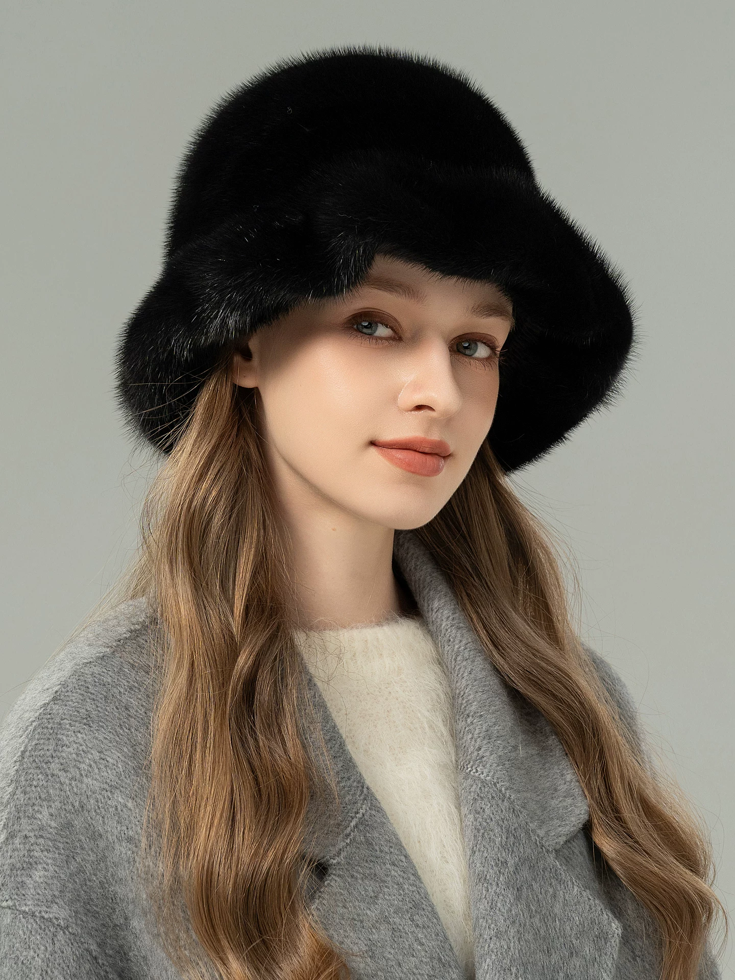 Women's Genuine Mink Fur Hat – Stylish, Versatile, and Warm – Bucket Hat Style
