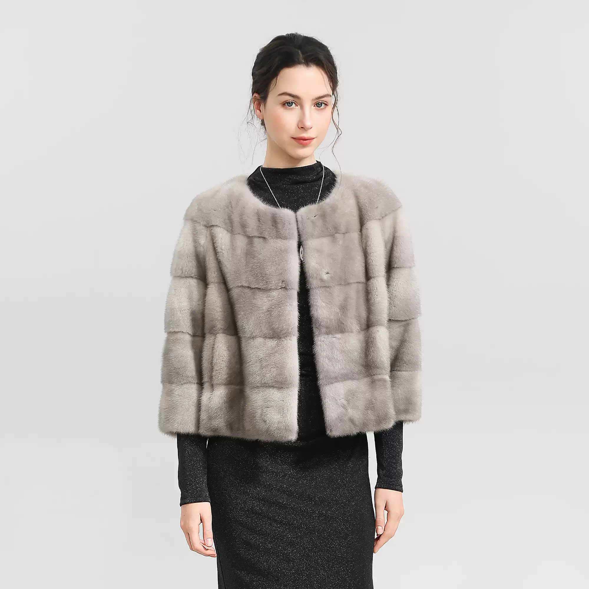 Versatile Classic Sapphire Mink Fur Coat
